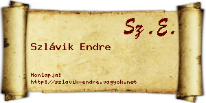 Szlávik Endre névjegykártya