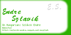 endre szlavik business card